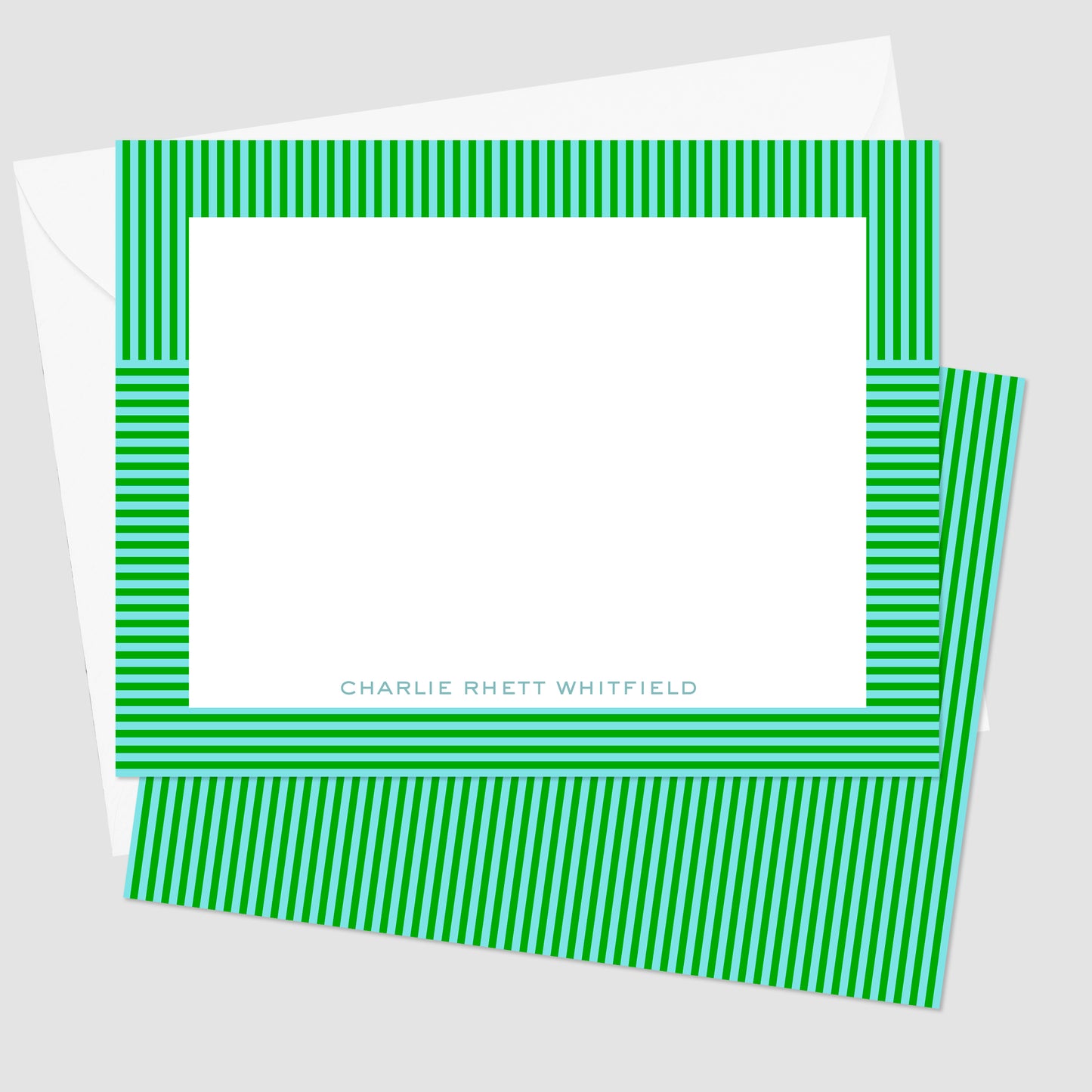 Preppy Stripe Flat Notecards