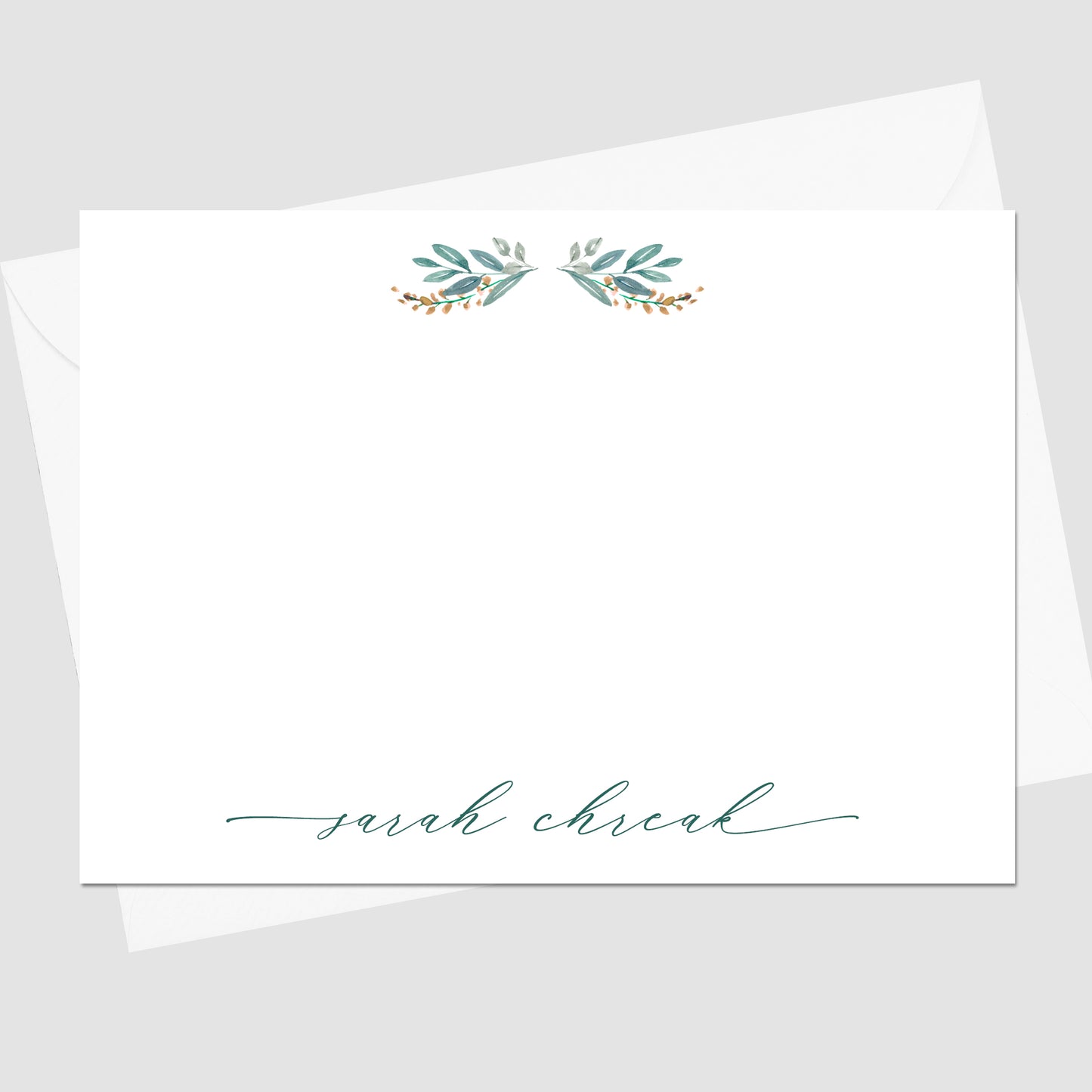 Simple Greenery Flat Notecard