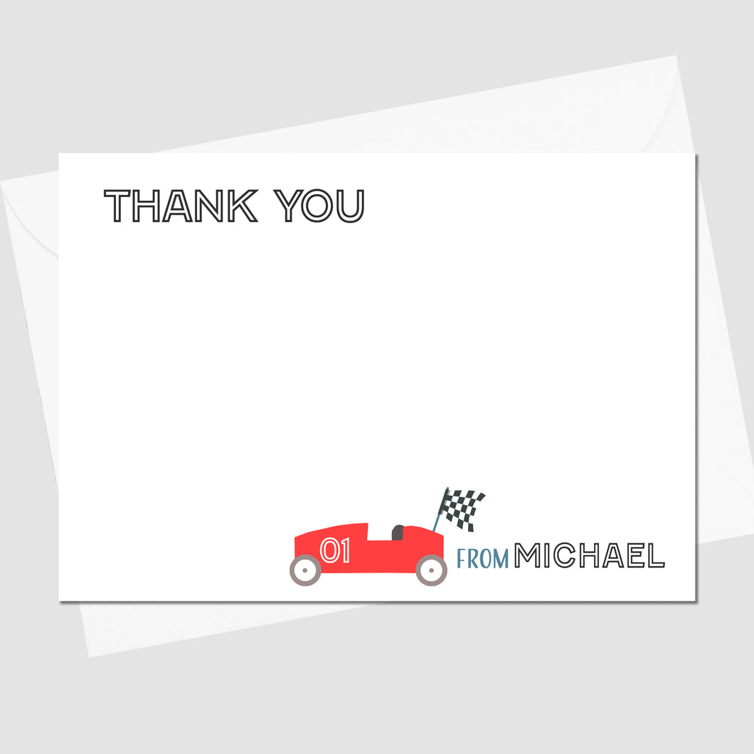 A Race to Say Thank You Flat Notecard