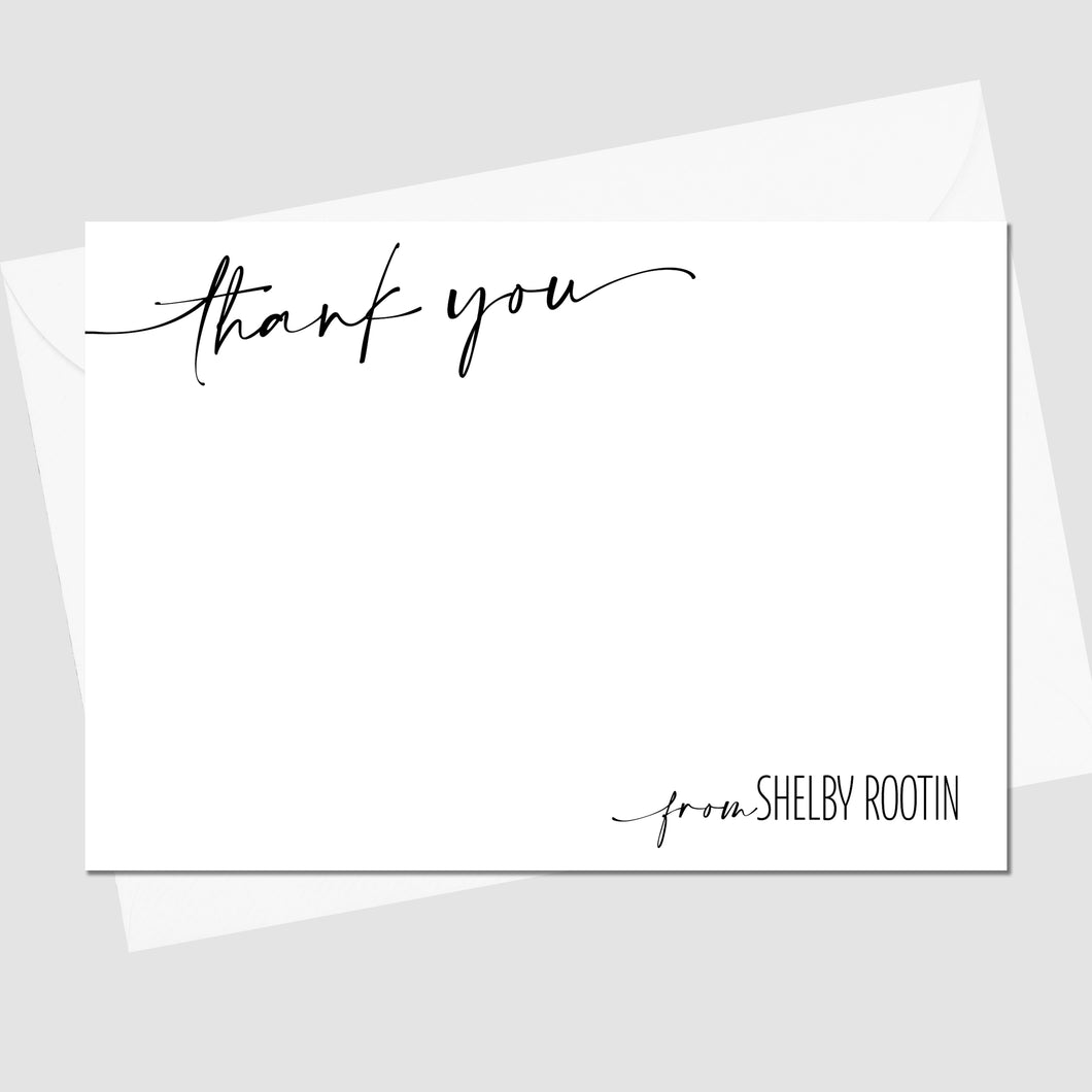 A Simple Thank You Flat Notecard