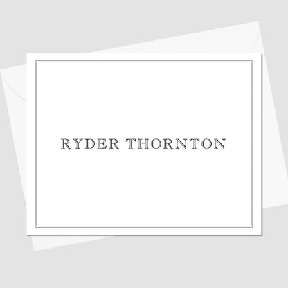 Border Open Face Folded Notecard