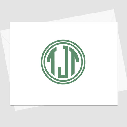 Circle Monogram Folded Notecard