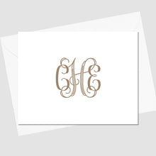 Load image into Gallery viewer, Inline Vine Monogram Foldover Notecard
