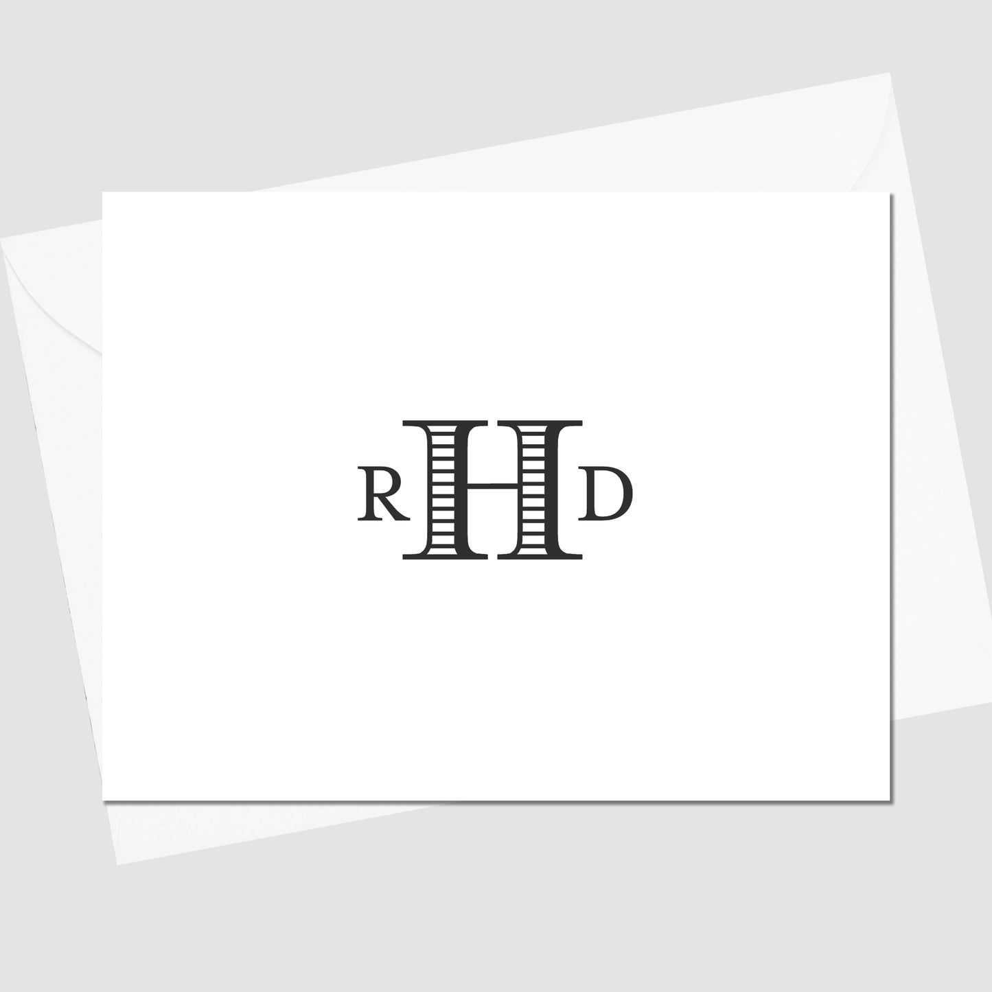 Lined Monogram Folded Notecard